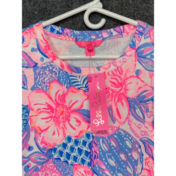 Lilly‎ Pulitzer Women's M Jansen Long Sleeve Sweatshirt Pink Isle Snappy Turtle - Picture 3 of 7